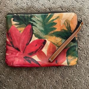 Patricia Nash Leather Cassini Wristlet Clutch Purse Wallet Floral